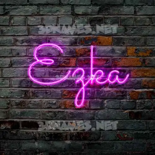 ezka in Pink Neon style - 3D name wallpaper