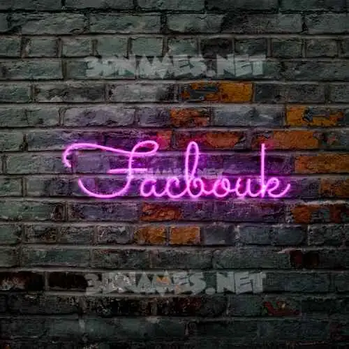 facbouk in Pink Neon style - 3D name wallpaper facbouk in Pink Neon style - 3D name wallpaper