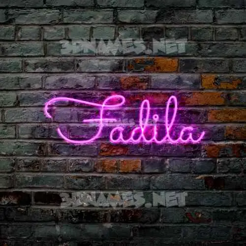 fadila in Pink Neon style - 3D name wallpaper