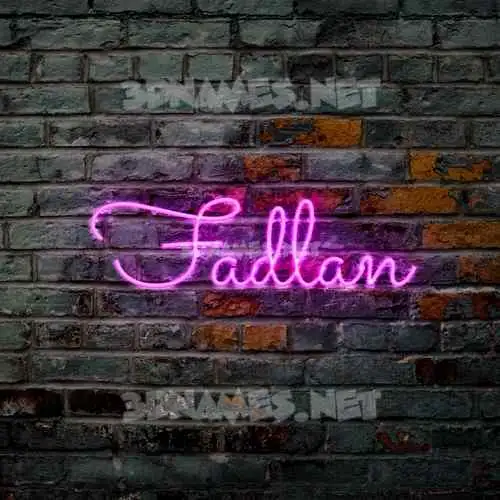 fadlan in Pink Neon style - 3D name wallpaper
