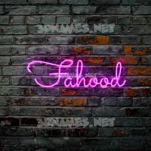 fahood in Pink Neon style - 3D name wallpaper