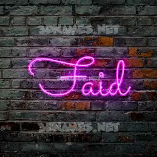 faid in Pink Neon style - 3D name wallpaper