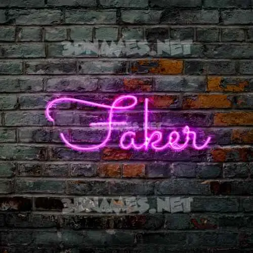 faker in Pink Neon style - 3D name wallpaper faker in Pink Neon style - 3D name wallpaper