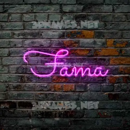 fama in Pink Neon style - 3D name wallpaper fama in Pink Neon style - 3D name wallpaper