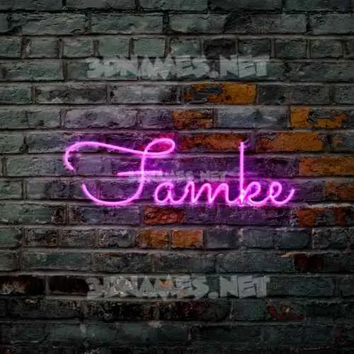 famke in Pink Neon style - 3D name wallpaper famke in Pink Neon style - 3D name wallpaper