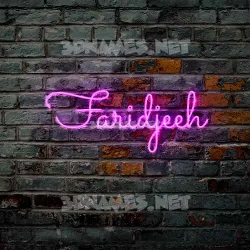 faridjeeh in Pink Neon style - 3D name wallpaper