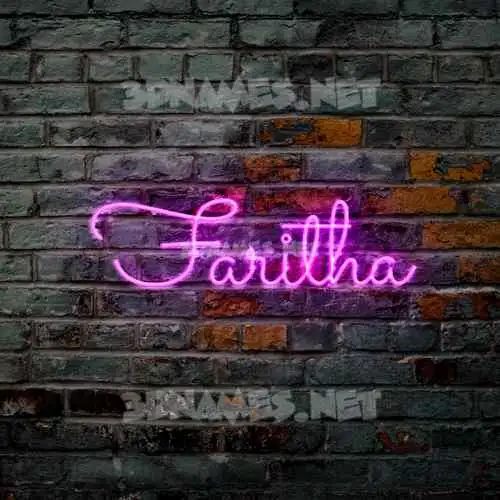 faritha in Pink Neon style - 3D name wallpaper