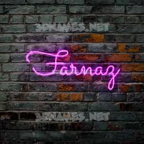 farnaz in Pink Neon style - 3D name wallpaper