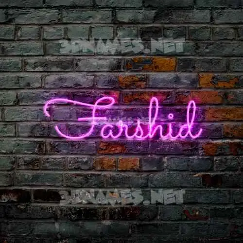 farshid in Pink Neon style - 3D name wallpaper