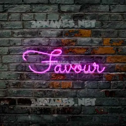 favour in Pink Neon style - 3D name wallpaper