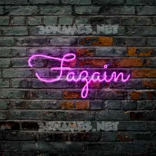 fazain in Pink Neon style - 3D name wallpaper