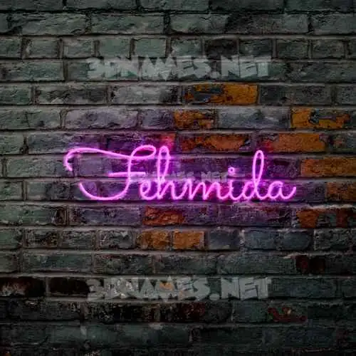 fehmida in Pink Neon style - 3D name wallpaper