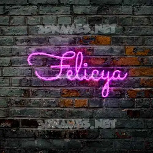 felicya in Pink Neon style - 3D name wallpaper