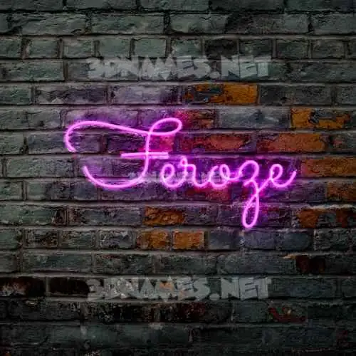 feroze in Pink Neon style - 3D name wallpaper