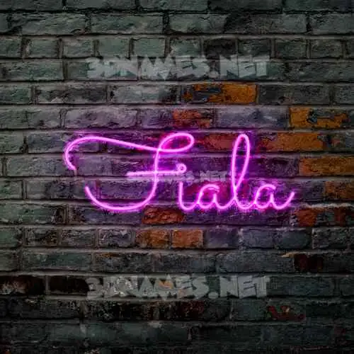 fiala in Pink Neon style - 3D name wallpaper