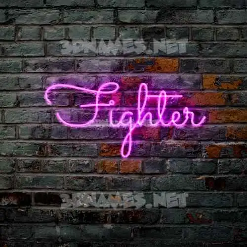 fighter in Pink Neon style - 3D name wallpaper fighter in Pink Neon style - 3D name wallpaper