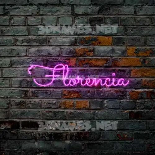 florencia in Pink Neon style - 3D name wallpaper florencia in Pink Neon style - 3D name wallpaper