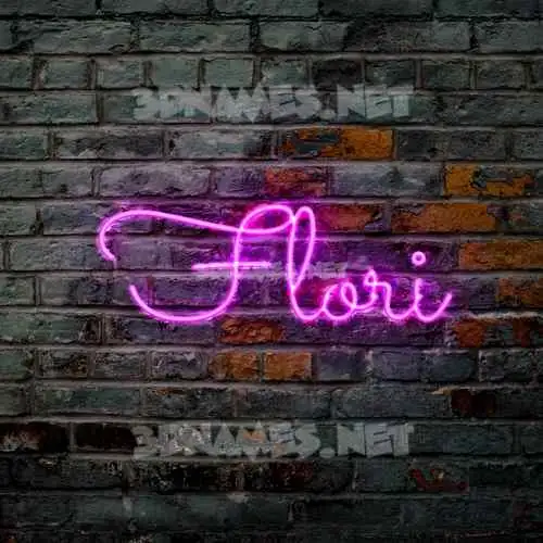 flori in Pink Neon style - 3D name wallpaper flori in Pink Neon style - 3D name wallpaper