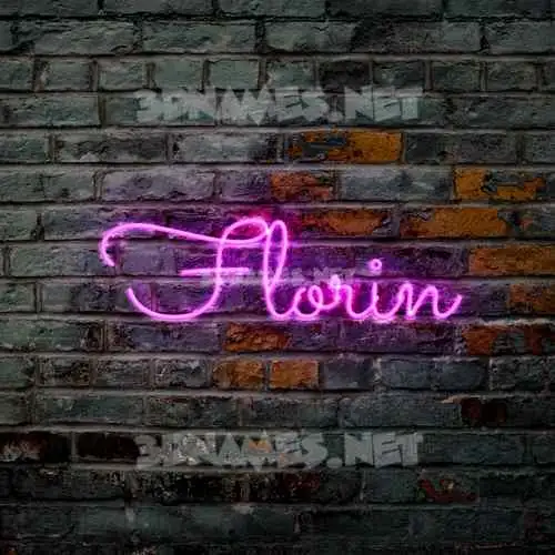 florin in Pink Neon style - 3D name wallpaper