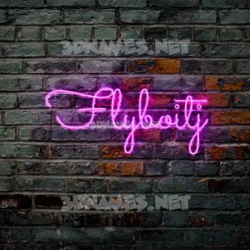 flyboitj in Pink Neon style - 3D name wallpaper