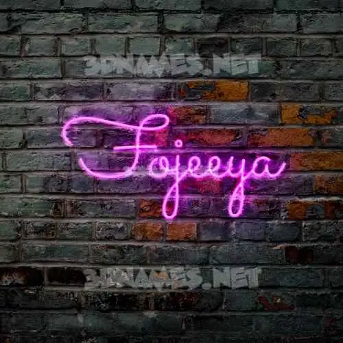 fojeeya in Pink Neon style - 3D name wallpaper