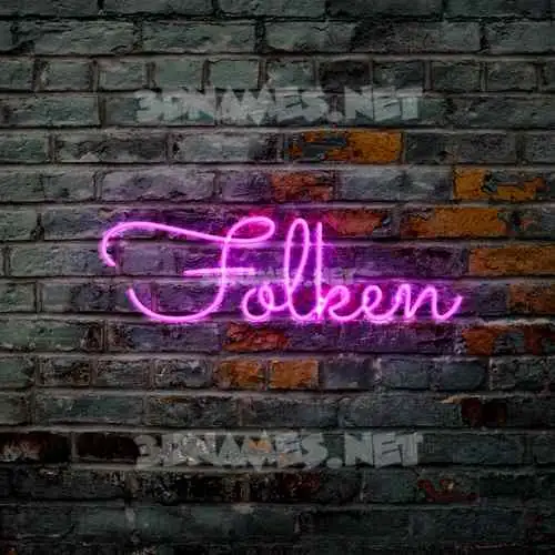 folken in Pink Neon style - 3D name wallpaper