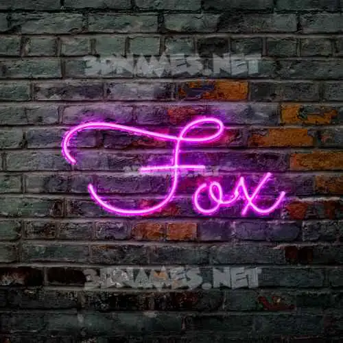 fox in Pink Neon style - 3D name wallpaper fox in Pink Neon style - 3D name wallpaper