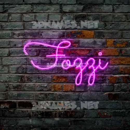 fozzi in Pink Neon style - 3D name wallpaper