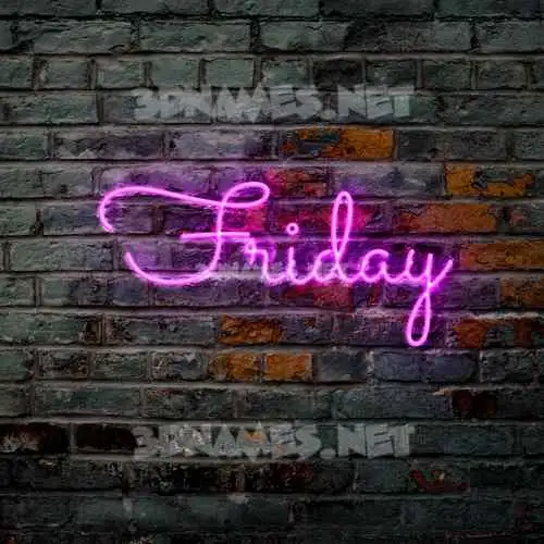 friday in Pink Neon style - 3D name wallpaper friday in Pink Neon style - 3D name wallpaper