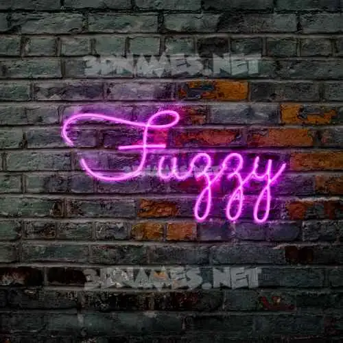 fuzzy in Pink Neon style - 3D name wallpaper