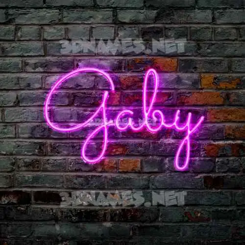 gaby in Pink Neon style - 3D name wallpaper