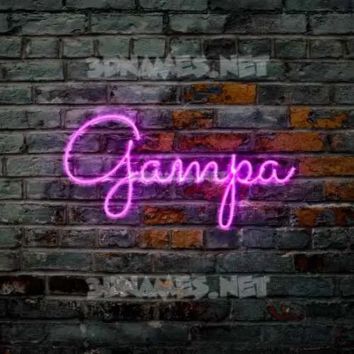 gampa in Pink Neon style - 3D name wallpaper