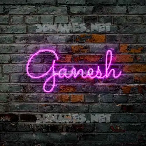 ganesh in Pink Neon style - 3D name wallpaper ganesh in Pink Neon style - 3D name wallpaper