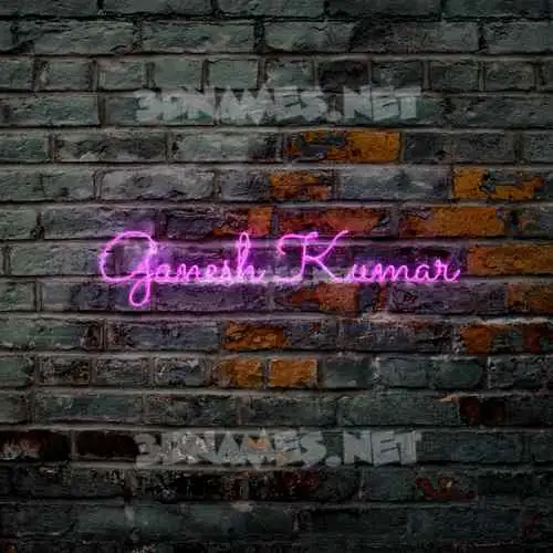 ganesh kumar in Pink Neon style - 3D name wallpaper