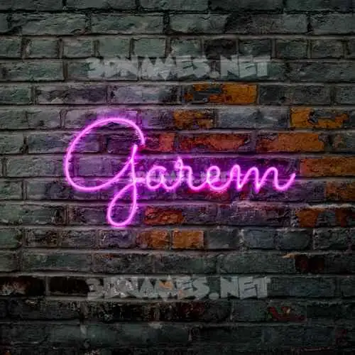 garem in Pink Neon style - 3D name wallpaper garem in Pink Neon style - 3D name wallpaper