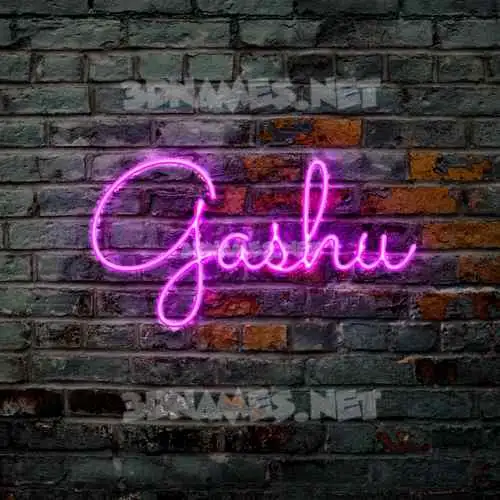 gashu in Pink Neon style - 3D name wallpaper gashu in Pink Neon style - 3D name wallpaper