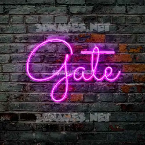 gate in Pink Neon style - 3D name wallpaper gate in Pink Neon style - 3D name wallpaper