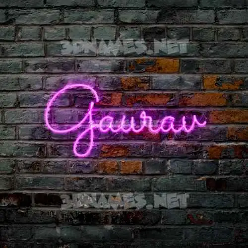 gaurav in Pink Neon style - 3D name wallpaper