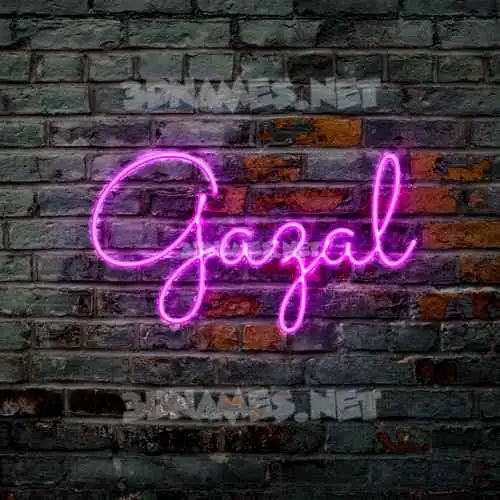 gazal in Pink Neon style - 3D name wallpaper