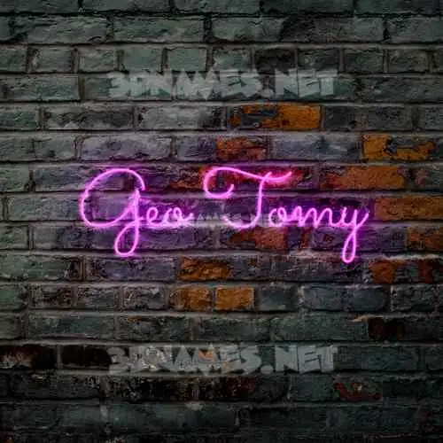 geo tomy in Pink Neon style - 3D name wallpaper