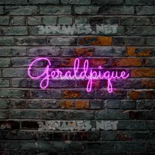 geraldpique in Pink Neon style - 3D name wallpaper