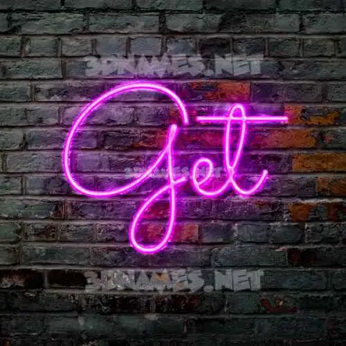 get in Pink Neon style - 3D name wallpaper