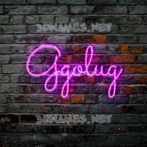ggolug in Pink Neon style - 3D name wallpaper