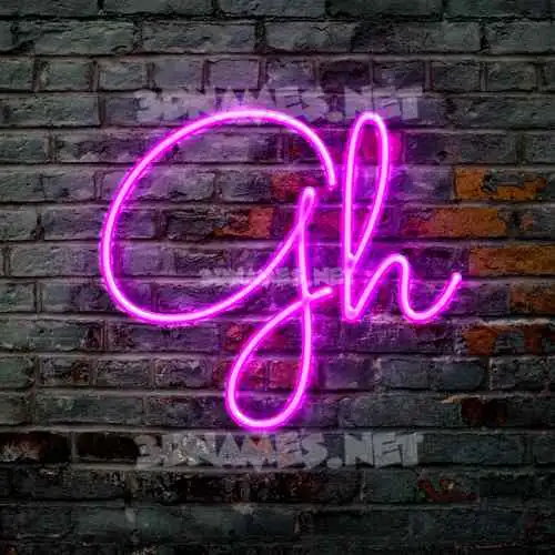 gh in Pink Neon style - 3D name wallpaper gh in Pink Neon style - 3D name wallpaper