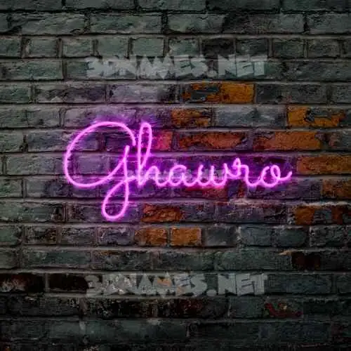 ghawro in Pink Neon style - 3D name wallpaper