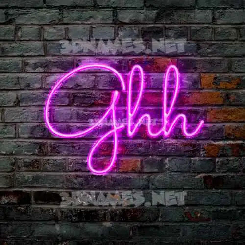ghh in Pink Neon style - 3D name wallpaper