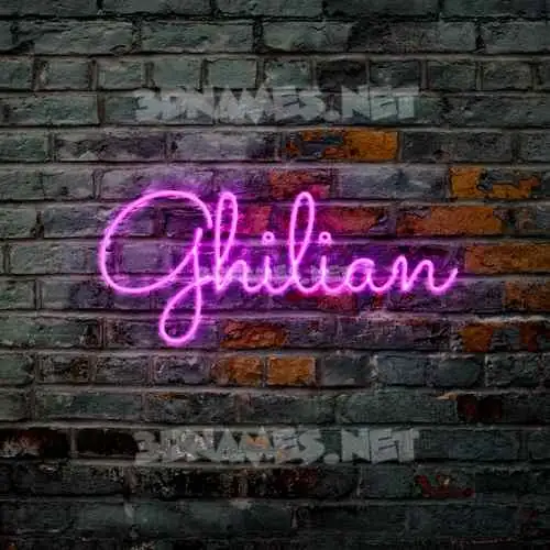 ghilian in Pink Neon style - 3D name wallpaper ghilian in Pink Neon style - 3D name wallpaper