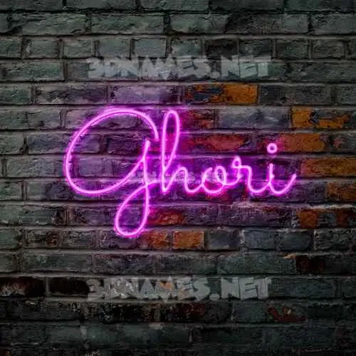 ghori in Pink Neon style - 3D name wallpaper