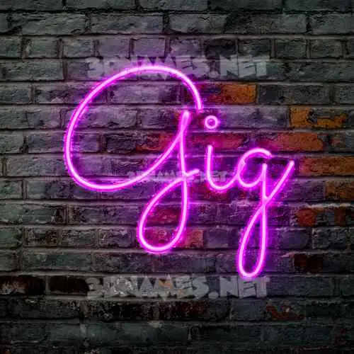 gig in Pink Neon style - 3D name wallpaper gig in Pink Neon style - 3D name wallpaper