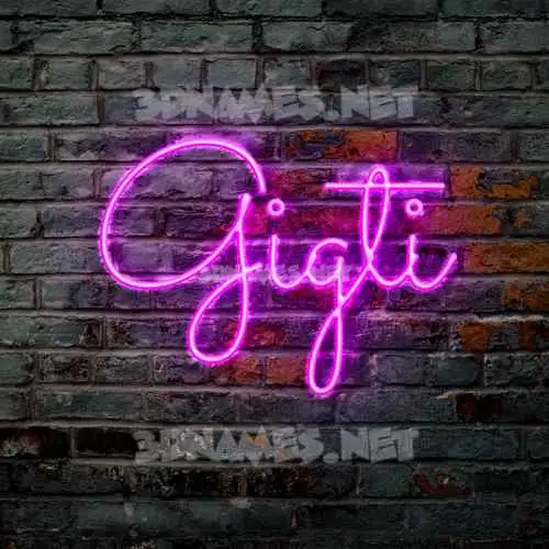gigti in Pink Neon style - 3D name wallpaper